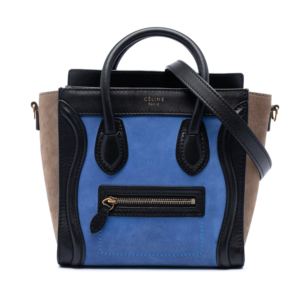 Nano Tricolor Nubuck and Calfskin Luggage Tote
