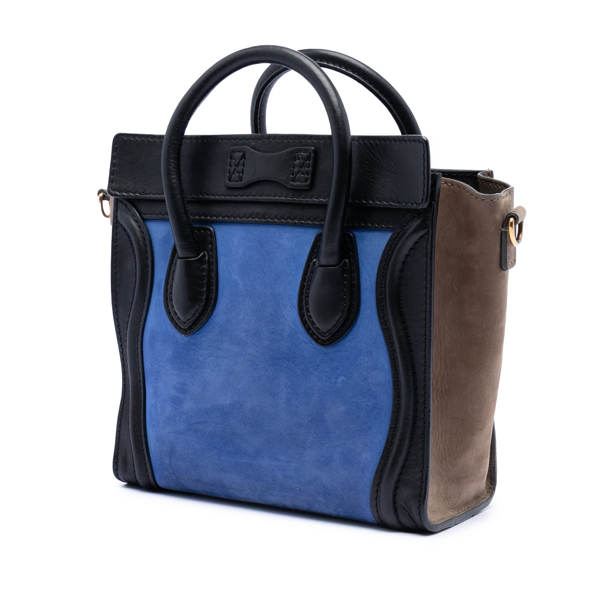 Nano Tricolor Nubuck and Calfskin Luggage Tote