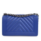 Old Medium Chevron Calfskin Boy Flap