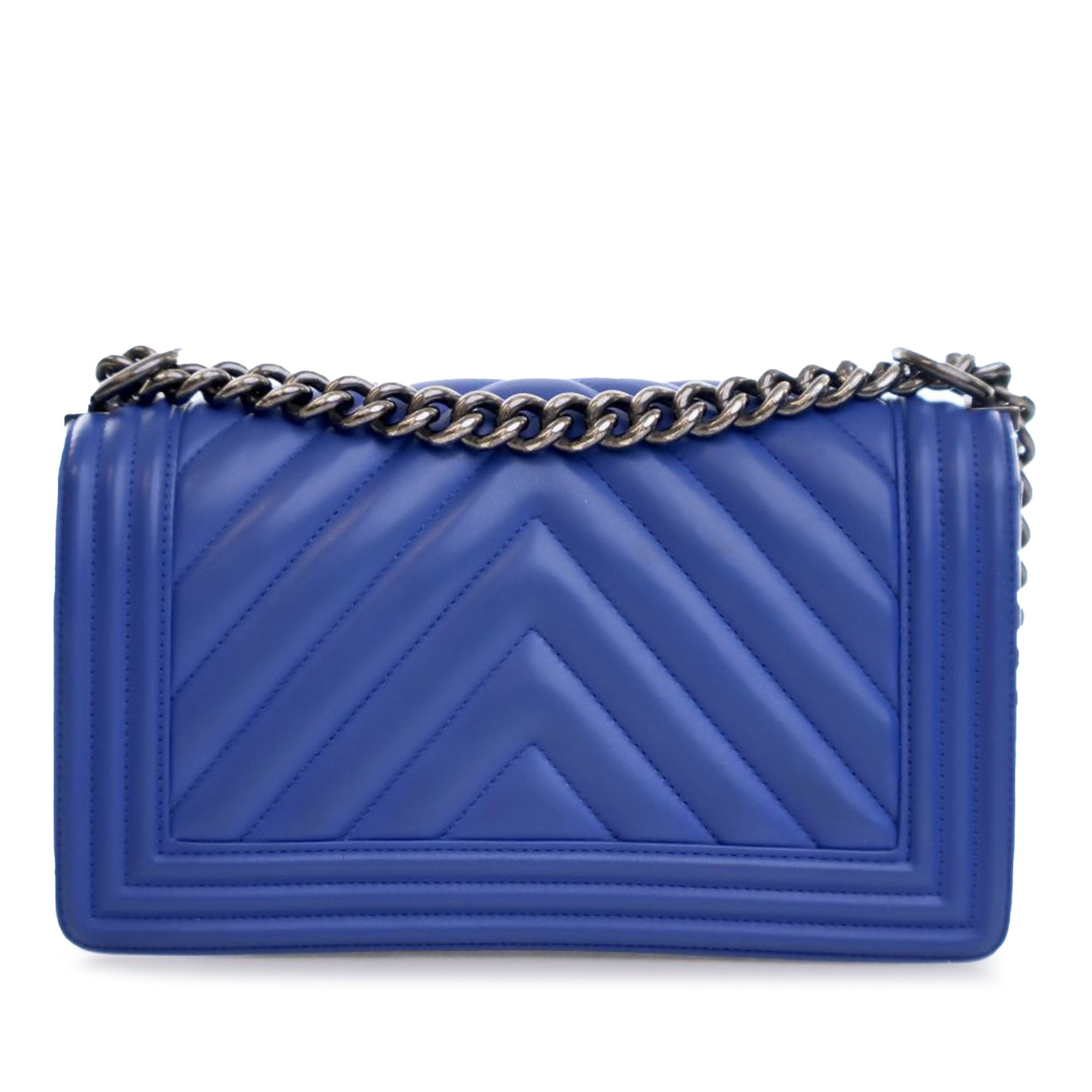 Old Medium Chevron Calfskin Boy Flap