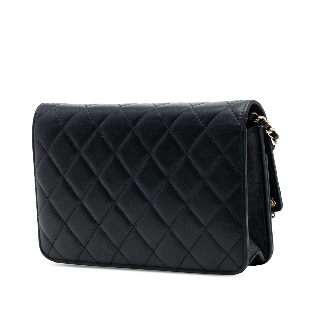 Quilted Lambskin CC Charm Wallet on Chain
