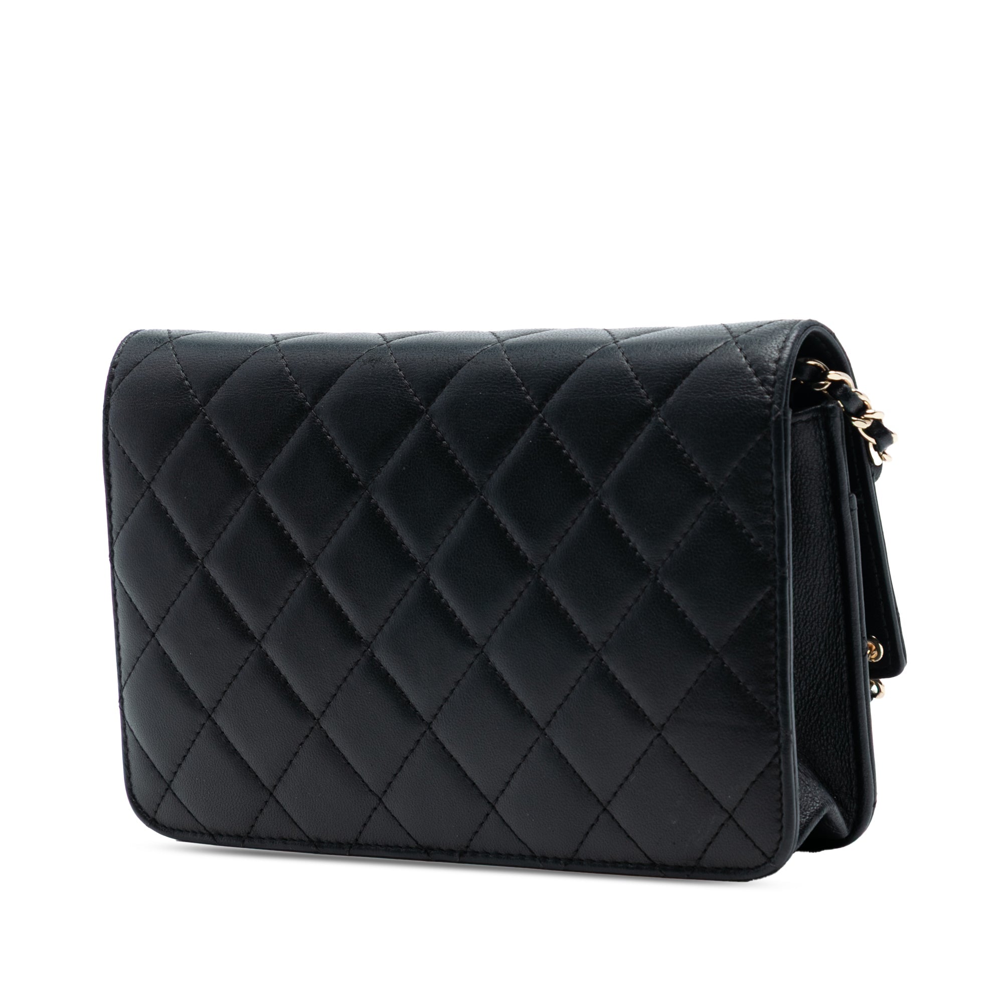 Quilted Lambskin CC Charm Wallet on Chain