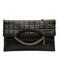 CC Chocolate Bar Lambskin Fold Down Envelope Shoulder Bag