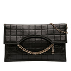 CC Chocolate Bar Lambskin Fold Down Envelope Shoulder Bag