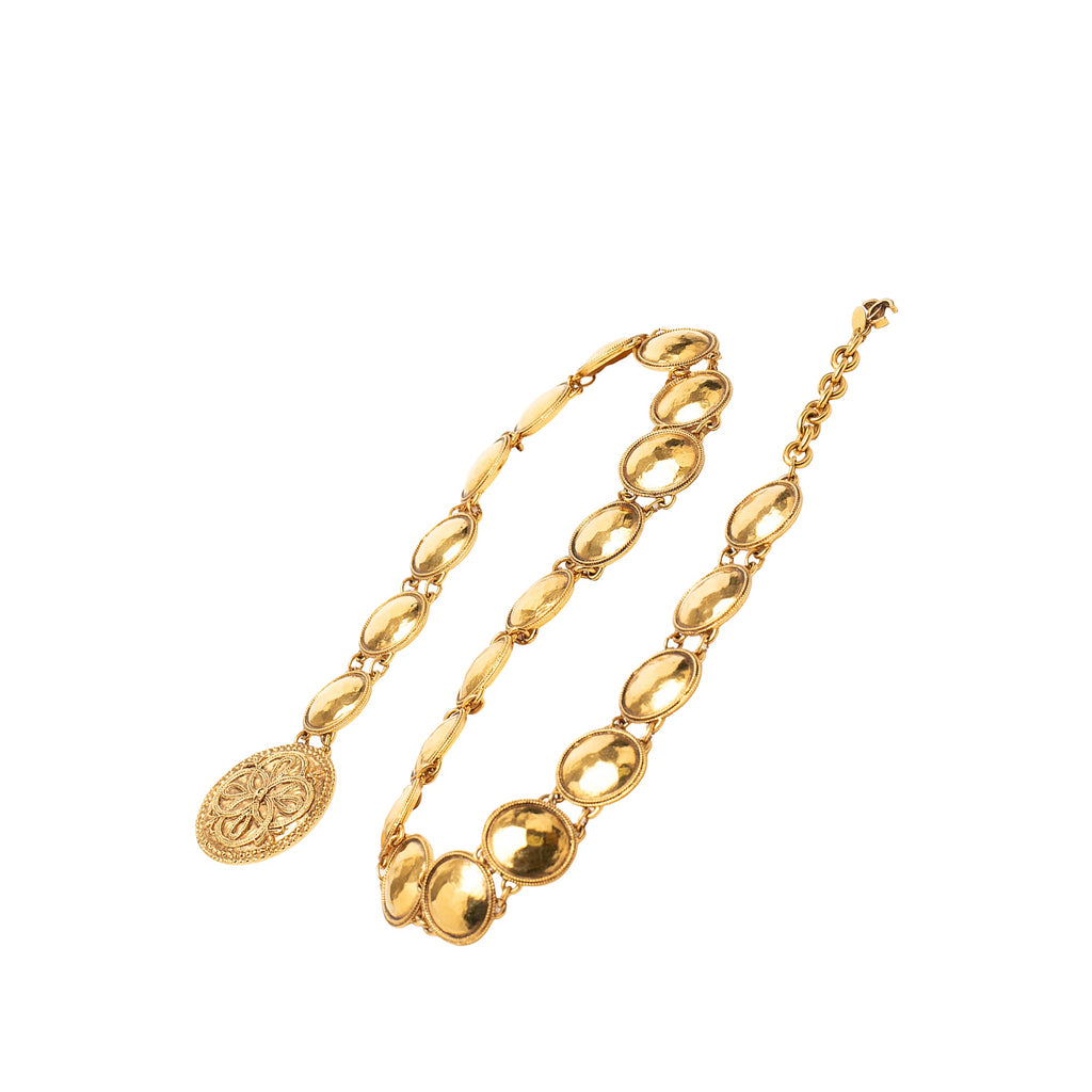 Gold Plated Medallion Link Chain Belt