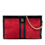 Medium Suede Web Ophidia Chain Shoulder Bag