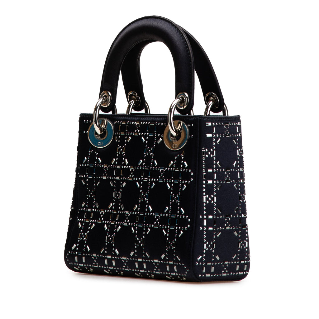 Mini Satin Cannage Strass Crystal Embellished Lady Dior