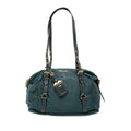 Saffiano Trimmed Tessuto Logo Satchel
