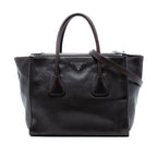 Glace Calf Twin Pocket Double Handle Satchel