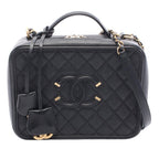 Large Caviar CC Filigree Vanity Case