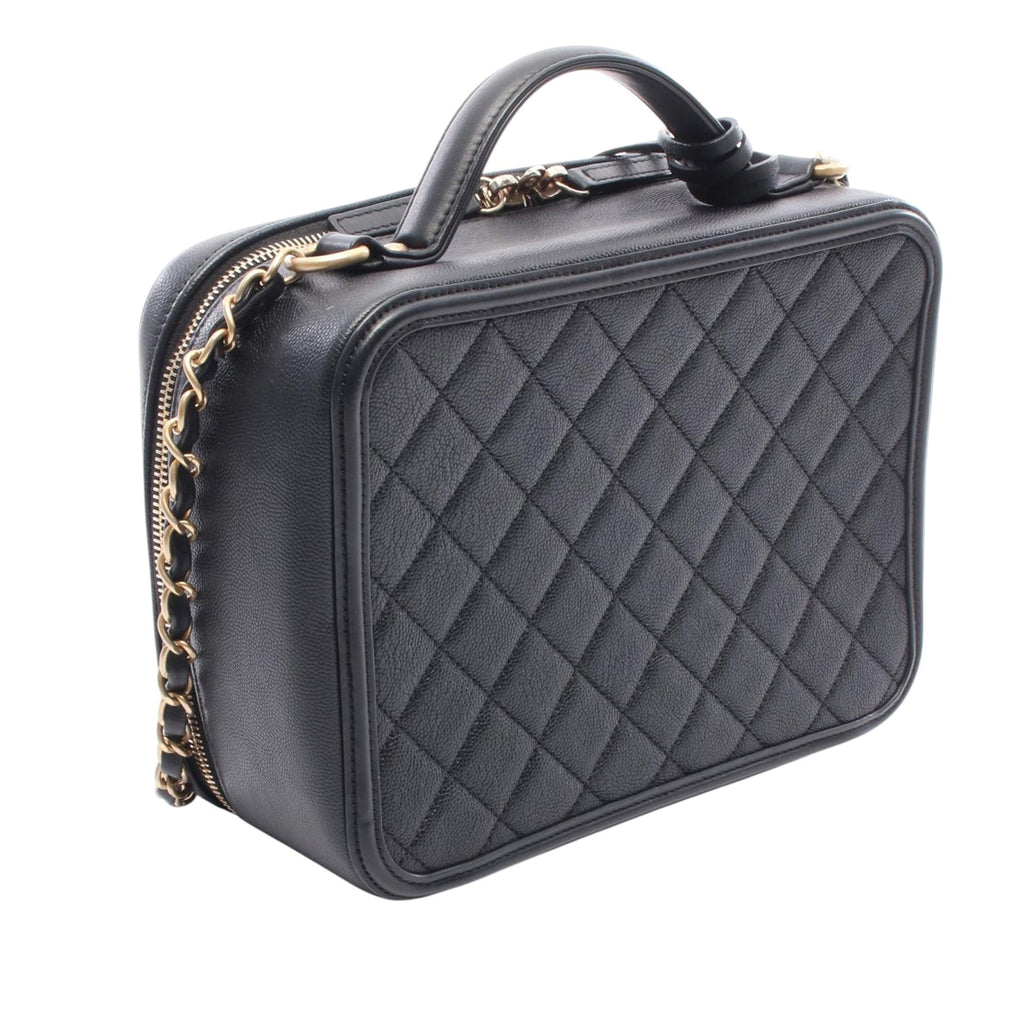 Large Caviar CC Filigree Vanity Case