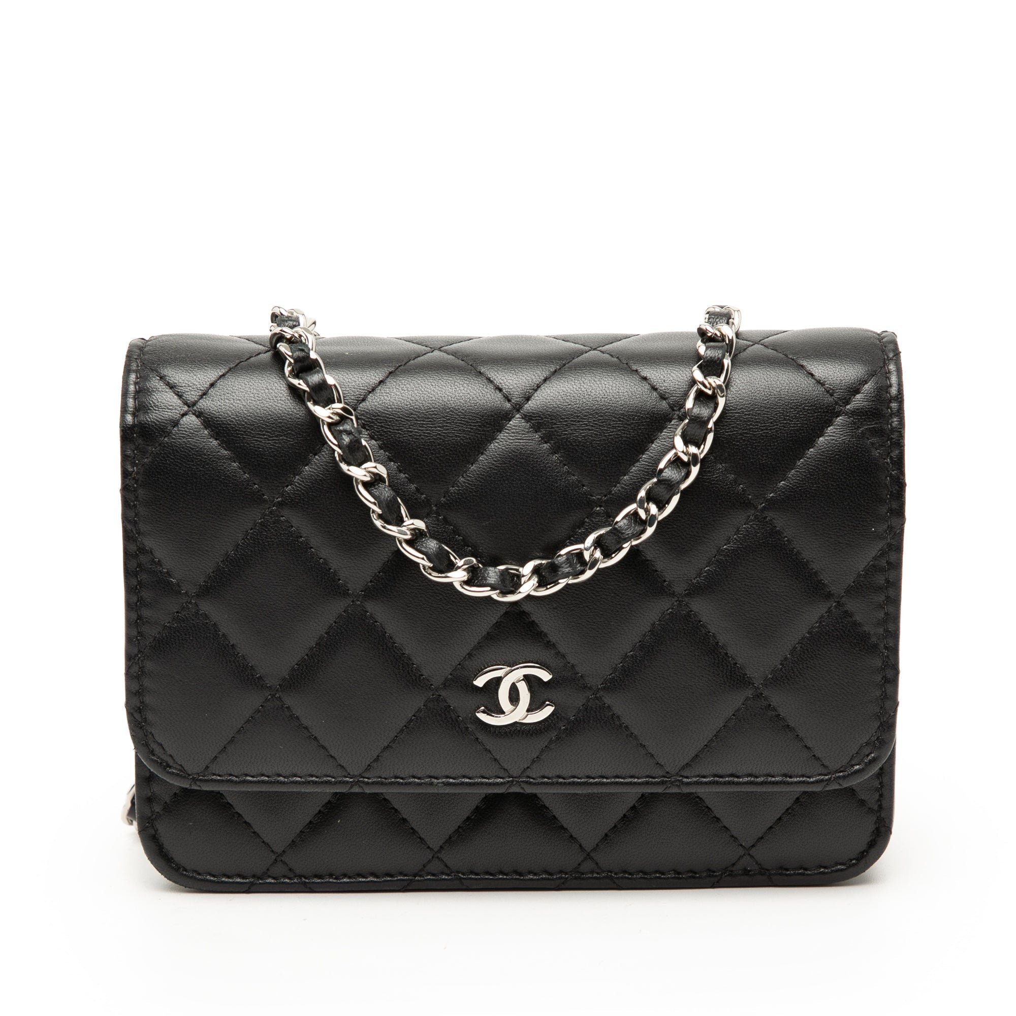 Mini CC Lambskin Wallet on Chain