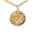 Gold Plated Medallion Lion Crest Necklace