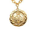 Gold Plated Medallion Lion Crest Necklace