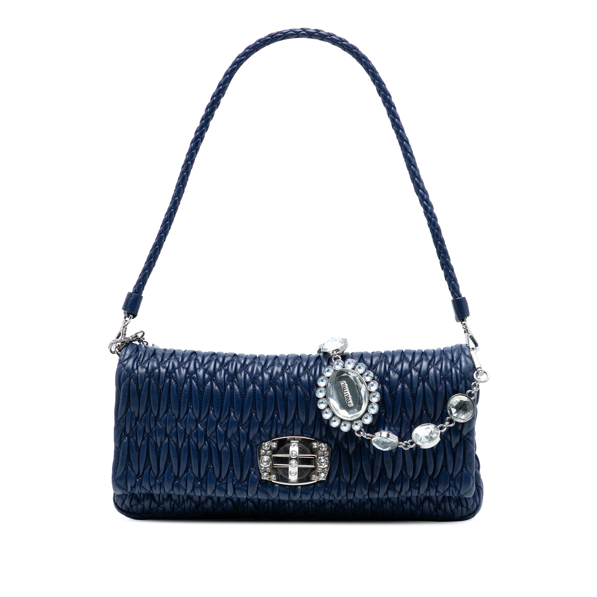 Matelasse Nappa Crystal Chain Satchel