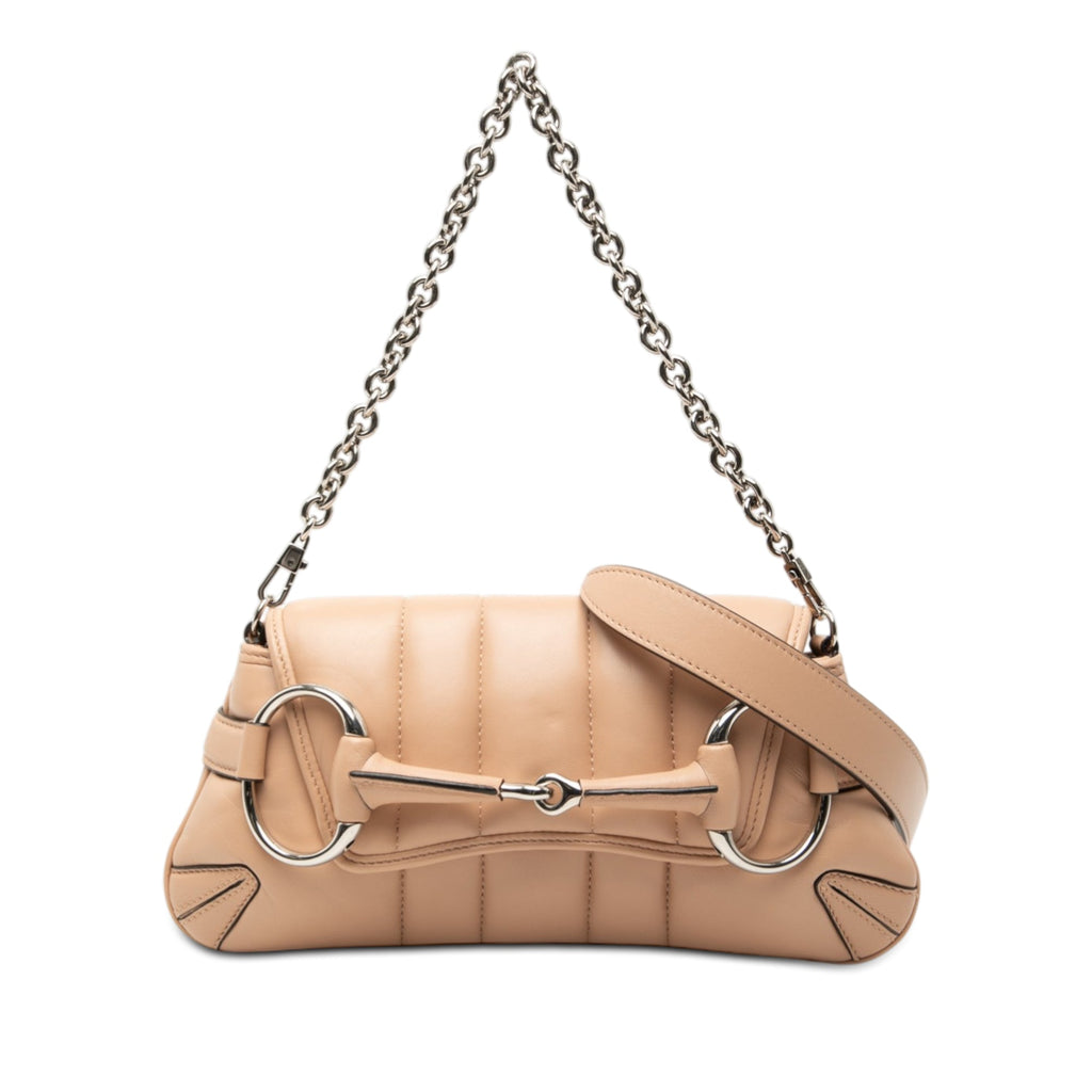 Small Quilted Calfskin Horsebit Chain Satchel