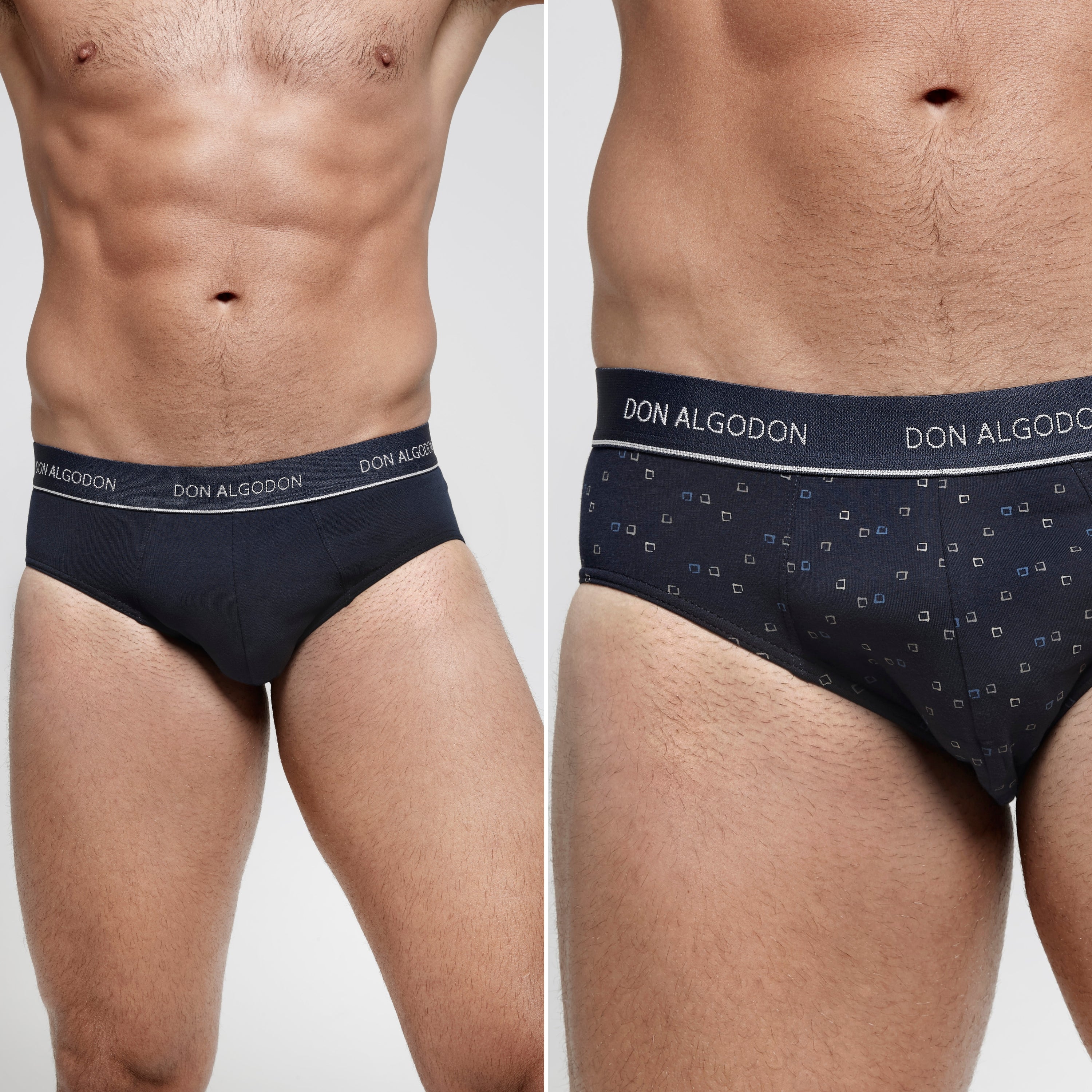 Don Algodon Pack 12 Slips Hombre Suaves | Transpirables y Resistentes | 6 Slips lisos y 6 Slips estampados
