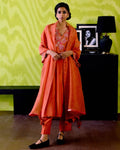 Rust Orange A-Line Kurta Set By KYNAH, Luxury Indian Fashion & Bridal Wear