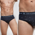 Don Algodon | Pack de 6 Slips Para Hombres Lisos y Estampados | Suaves y Transpirables | 93% Algodon | Para Uso Diario | 5 Tallas Disponibles | Maximo Confort