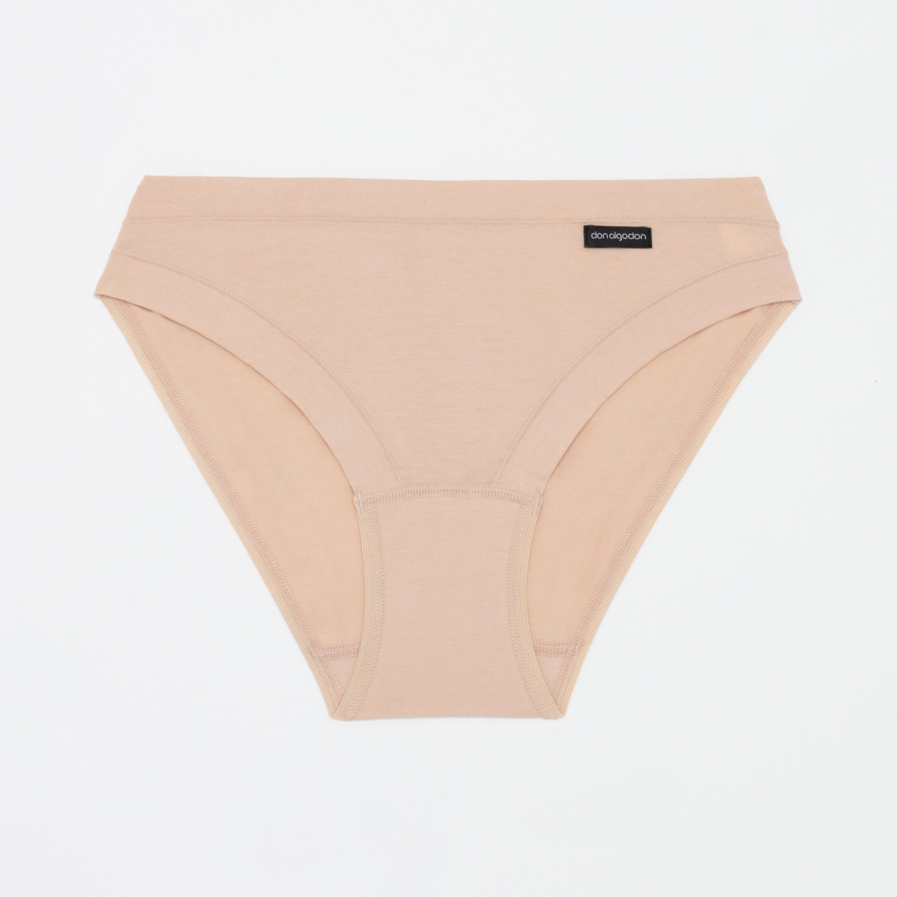 Don Algodon Pack de 6 Braguitas Beige Tiro Medio de Algodón para Mujer