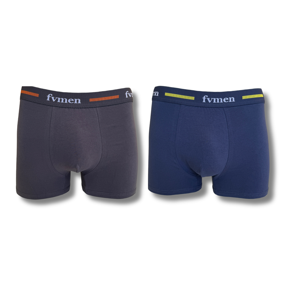 FEVI | Pack 6 Bóxers Hombre Algodón | Colores: Negro, Antracita, Gris, Verde, Marino, Azul