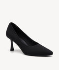EternalPace Minimalist Stiletto Heeled Pump - Black / Wide (D-E) / US 7 | EU 37.5 | UK 5
