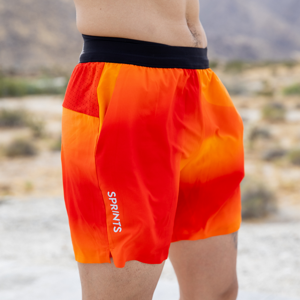 Sprints Mens Avigate 5" Fusion Short - Orange Crush
