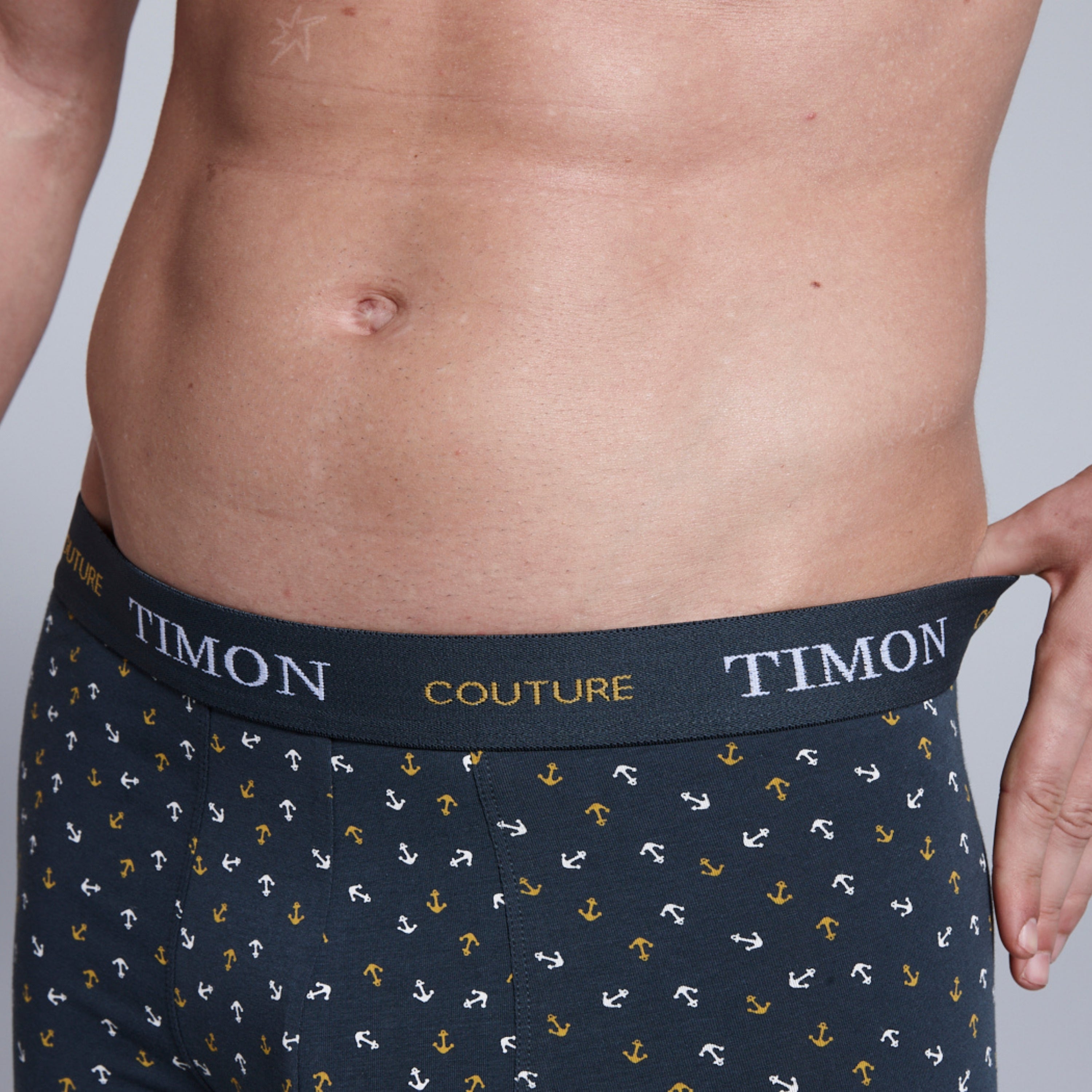 TIMON | Pack de 6 Boxers Para Hombre | 93 % Algodón | 3 Colores: Negro, Marino, Verde y 3 Estampados con Anclas| Cintura Elástica | Máximo Confort | 5 Tallas: S, M, L, XL, XXL