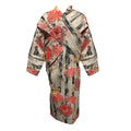 Floral Jacquard Midi Trench Coat with Asian Collar | PR Sample