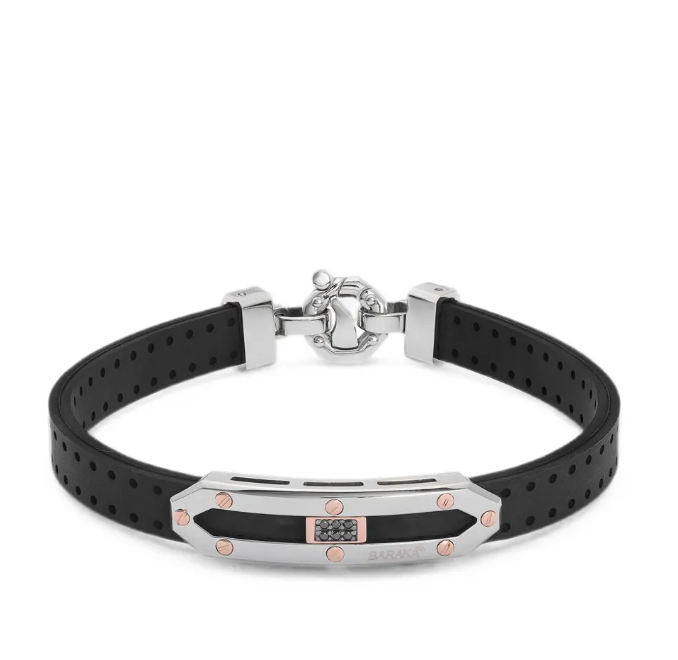 Barakà 18kt Rose Gold Black Diamond Bracelet — Black