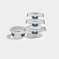 GENICOOK Round Glass Containers - Set of 4