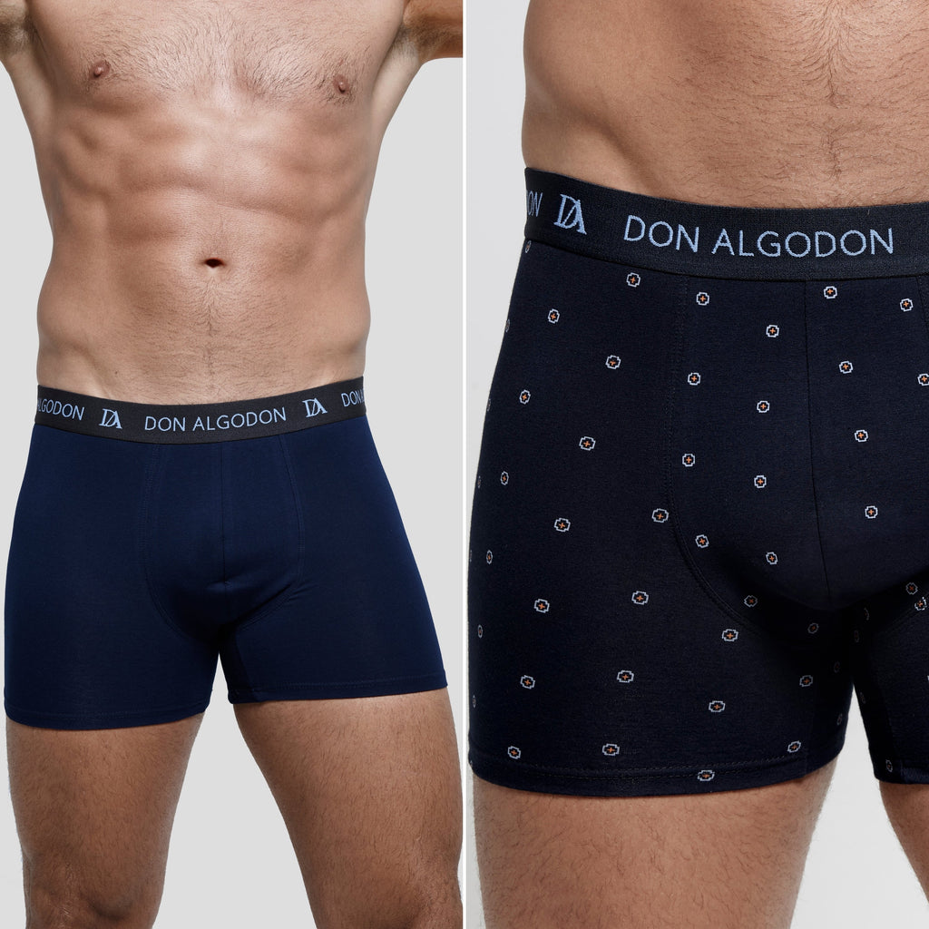 DON ALGODON Pack 12 Bóxers Hombre | Suaves y Transpirables | 2 Unidad por Color | 6 Estampados y 6 Lisos