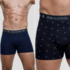 DON ALGODON Pack 12 Bóxers Hombre | Suaves y Transpirables | 2 Unidad por Color | 6 Estampados y 6 Lisos