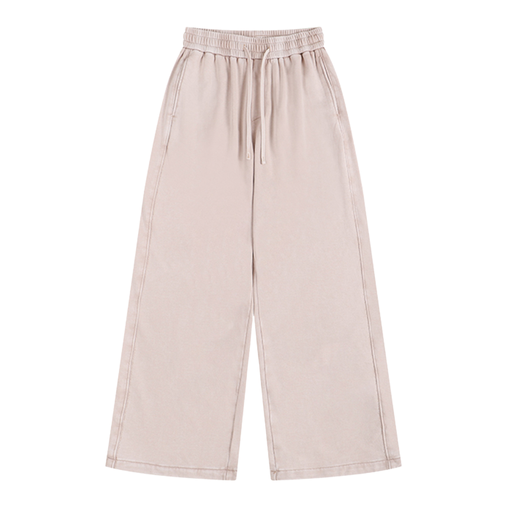 Washed Beige Wide Leg Joggers