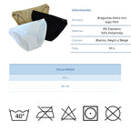 FEVI | Pack de 12 Braguitas Tiro Bajo |  1 o 3 Colores Diferentes: Blanco, Negro y Beige | Talla Única: M-L