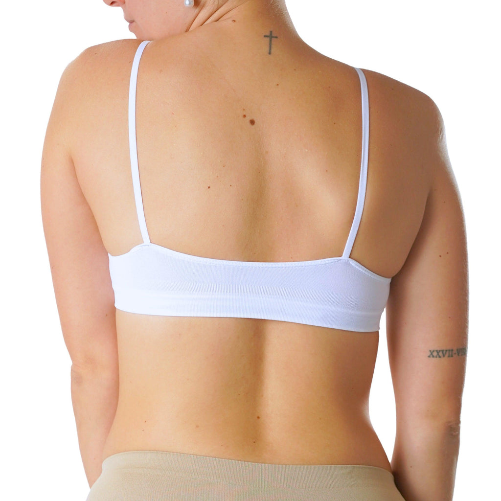 FEVI | Pack de 6 Tops con Tiras Ajustables en Negro, Beige y Blanco | Talla Única desde la 85 a la 95 | Sin Relleno