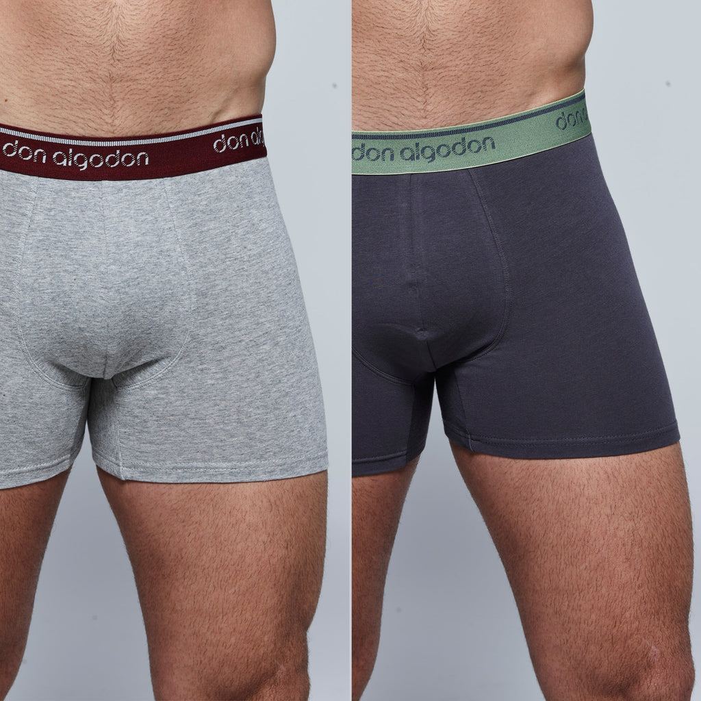 DON ALGODON | Pack 12 Boxers Para Hombre | 95% Algodón | Transpirables | 6 Colores con Cintura Elástica| Cómodos y Elegantes