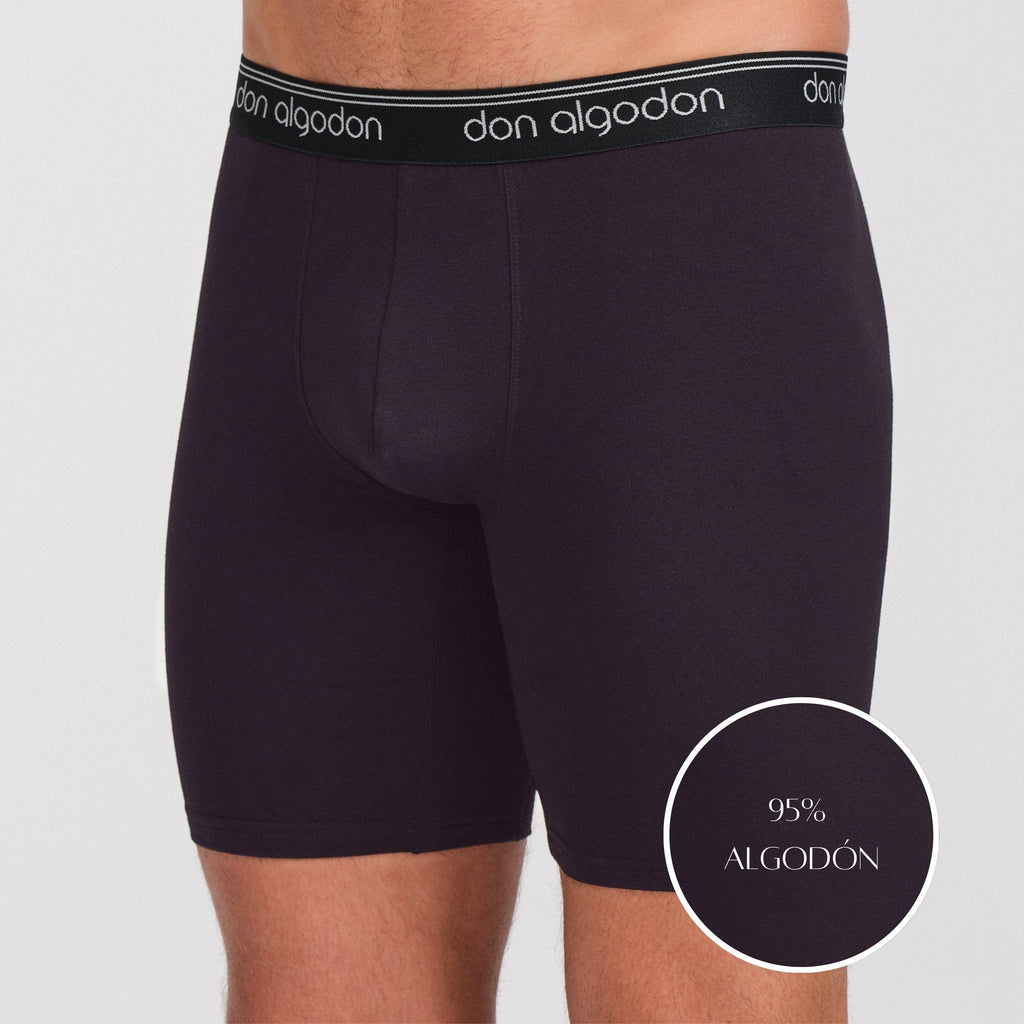 Don Algodon Premium | Pack de 4 Boxers Largos Ciclista Anti-roce Para Hombres | 95% Algodón | 4 Boxer: 2 Negros, 1 Gris Oscuro, 1 Gris Claro | Máxima Calidad