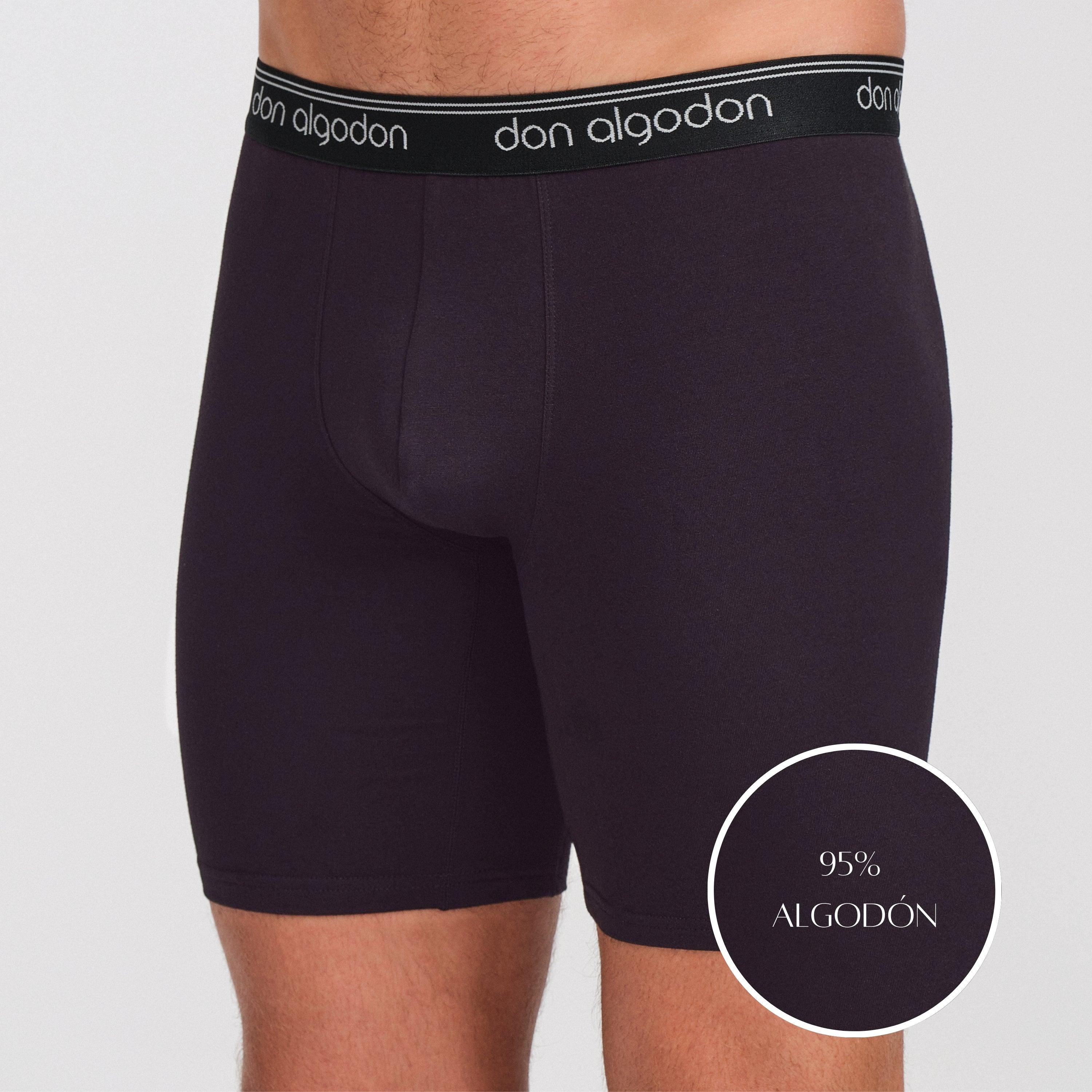 Don Algodon Premium | Pack de 4 Boxers Largos Ciclista Anti-roce Para Hombres | 95% Algodón | 4 Boxer: 2 Negros, 1 Gris Oscuro, 1 Gris Claro | Máxima Calidad