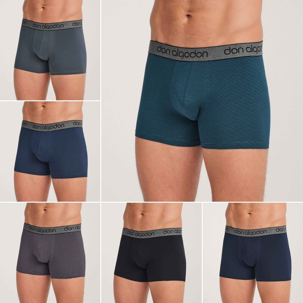 Don Algodon | Pack 12 Boxers para Hombre | Lisos y Rayas | Transpirables