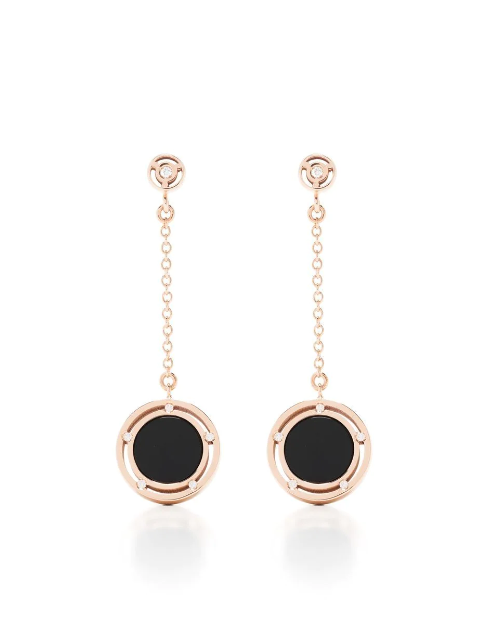 Damiani D. Side Drop Earrings — Rose Gold
