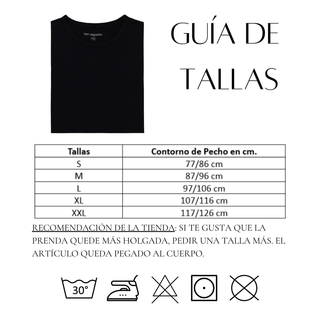 Don Algodon | 1 Camiseta Interior Negra Unisex | 100% Algodón