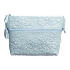 Light Blue Embossed Crossbody Bag with Islamic Design Pattern
