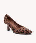 RefinEdge Square Toe Heeled Pump - Brown Leopard / US 10 | EU 41.5 | UK 8