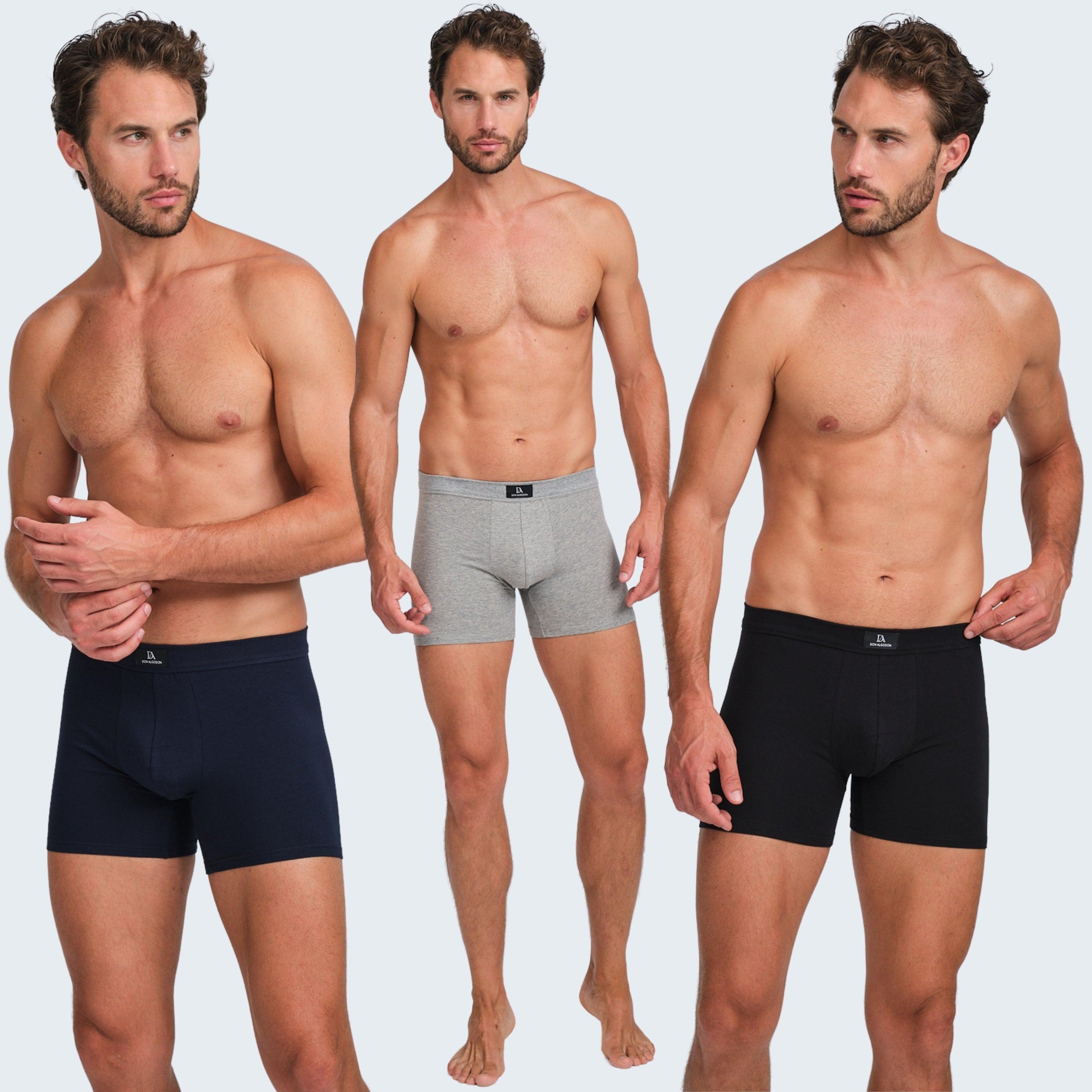 Don Algodon Premium | Pack de 4 Boxers Para Hombre | Cintura de Canalé | Refuerzo con doble tela | Calidad Premium