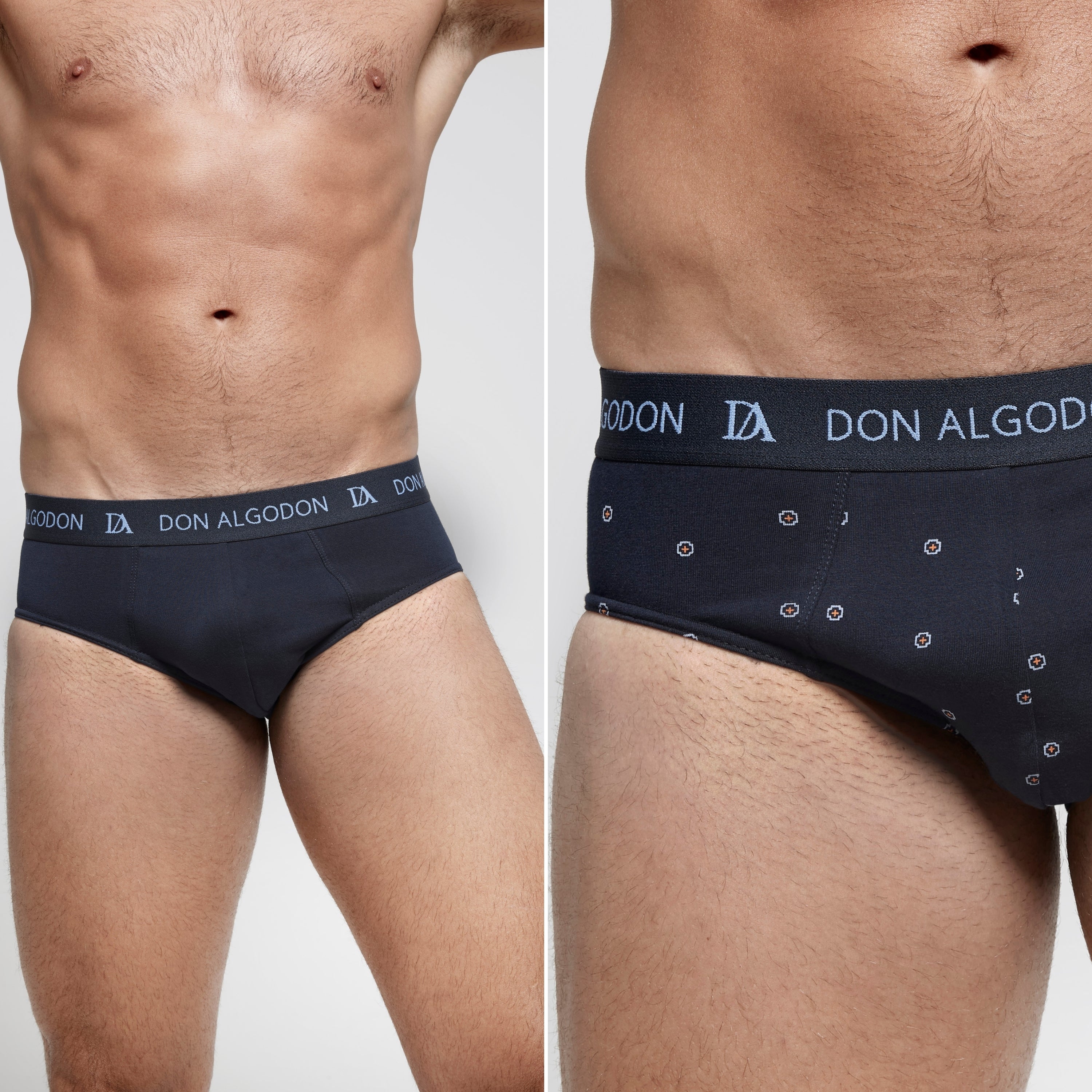 DON ALGODON Pack 12 Slips Hombre Suaves | Transpirables y Resistentes | 6 Slips lisos y 6 Slips estampados