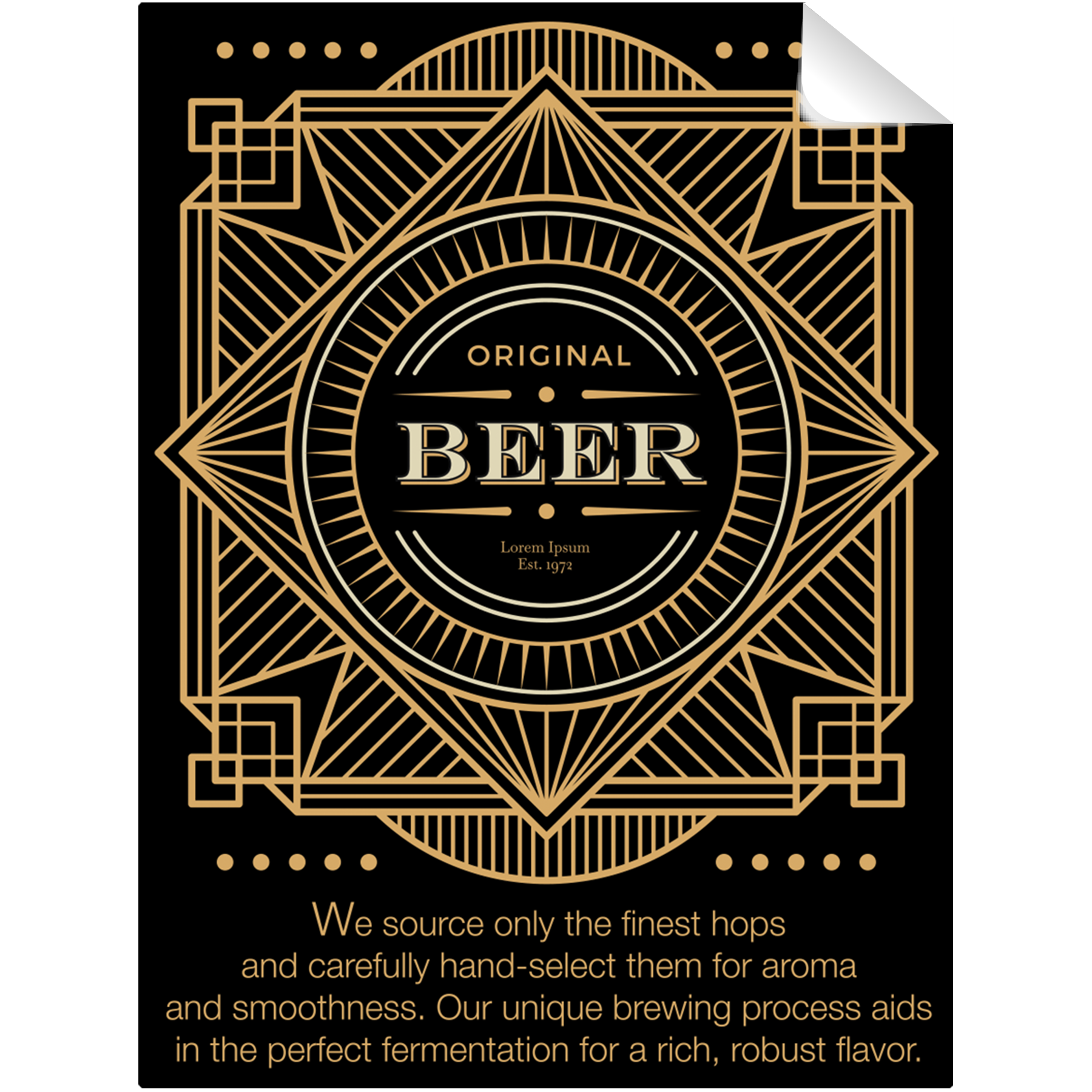 Generic Beer Self Adhesive Bottle Label By Prop Money Inc.