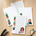 Bloc de notas personalizado de dibujos animados con nombre y 40 páginas 80 páginas Temporada de vuelta al cole Regalo de cumpleaños para profesores Educadores