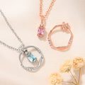 Personalizado Mobius Strip Birthstone Collar con nombre grabado Exquisita joyería Festival Día de la Madre Cumpleaños Regalo para Mujer Mamá
