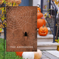 Personalizada Spooky Spiderweb Garden Flag con texto Yard Porch Outdoor Decor Halloween Gift for Family Friend